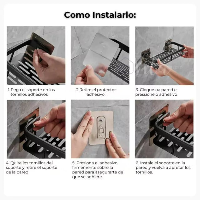 Estante Auto-adhesivo de Aluminio Para Baño